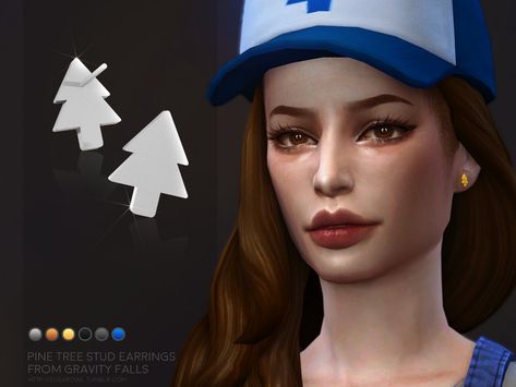 sugar owl's Pine Tree stud earrings | Gravity Falls Sims 4 Gravity Falls, Sims 4 Gravity Falls Cc, Tree Symbol, Cc Mods, Female Earrings, Dipper Pines, Sims 4 Collections, Sims Community, Sims House