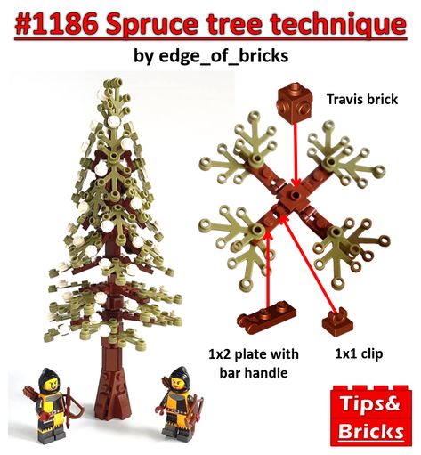 Lego Trees, Lego Plants, Lego Christmas Village, Lego Tree, Lego Winter, Lego Medieval, Spruce Trees, Lego Christmas, Lego Display