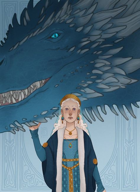 Helena Targaryen, Helaena Targaryen Art, Khaleesi Costume, Dragons Drawing, Asoiaf Dragons, Helaena Targaryen, Got Costumes, Game Of Thrones Artwork, Targaryen Art