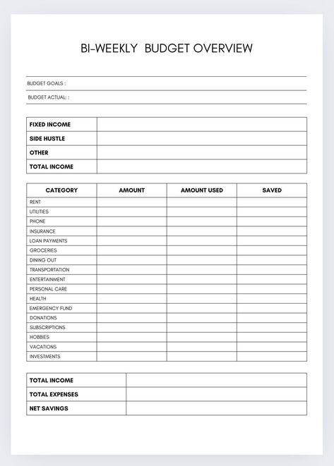 Bi-Weekly Budget Breakdown,Financial planning,Paycheck Budget,Finance Binder,Savings tracker,Finance,Financial planning,Biweekly Budget by DigiplannersDesigns on Etsy Weekly Financial Planner, Biweekly Paycheck Planner, Budget Binder Categories, Monthly Financial Goals, Bi Weekly Budget, Budget Checklist, Financial Budget Planner, Biweekly Budget, Personal Budget Planner