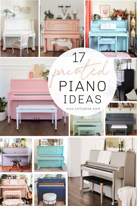 Painted Piano Ideas, Refinish Piano, Piano Styling, Piano Room Decor, Piano Living Rooms, Painted Piano, Pink Piano, Piano Restoration, Boho Style Room