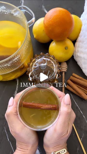 Sivan's Kitchen on Instagram: "Golden immunity tea 💛🫖🍋🍊🍯 to help our bodies stay healthy and strong. This tea is so delicious and can be enjoyed hot or cold. 
Bougie heat resistant glass pot can be found in my amazon storefront, the link is in my bio✨

Ingredients:
•1 Orange 
•1 lemon 
•ginger, as much or as little as you like 
•fresh turmeric root about 2 inch piece 
•cinnamon sticks 
•optional sweetener, honey 

Directions:
1. Wash and scrub peel from both orange and lemon 
2. Slice the orange and lemon 
3. You can either leave the skin on or off the ginger and your turmeric. If leaving skin on, make sure to wash real well. I like to chop up my ginger small but you can leave whole too. 
4. Place everything into your pot and add your cinnamon sticks. 
5. Cover with water, cover pot a Immunity Tea, Fresh Turmeric Root, Tea Remedies, Glass Pot, Fresh Turmeric, Honey Recipes, Oranges And Lemons, Turmeric Root, Heat Resistant Glass