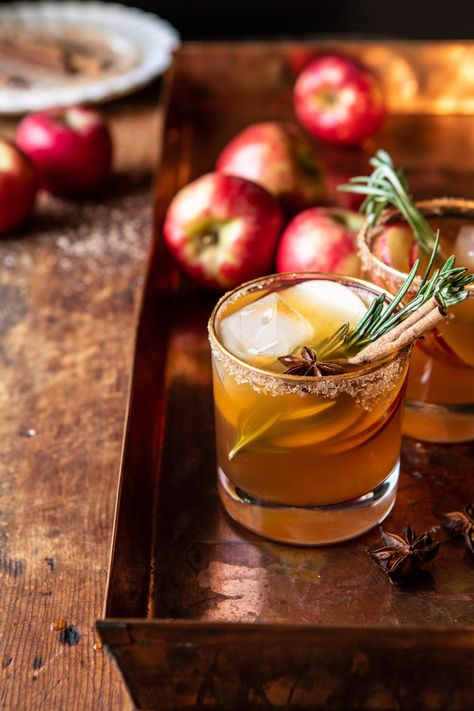 Smoky Harvest Apple Cider Margarita | halfbakedharvest.com #margarita #applecider #cocktail #holiday #thanksgiving Apple Cider Margarita, Cider Margarita, Holiday Margaritas, Apple Margarita, Apple Cider Juice, Beautiful Drink, Half Baked Harvest Recipes, Orange Liquor, Creative Cocktails