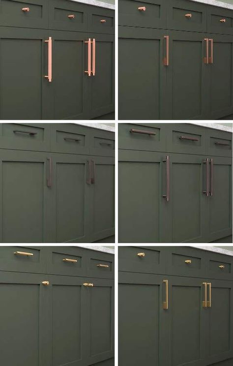 Dark Green Kitchen, Sage Green Kitchen, Green Kitchen Cabinets, Fresh Kitchen, Diy Backsplash, Trending Ideas, Kitchen Cabinets Decor, Kitchen Cabinet Hardware, Green Cabinets