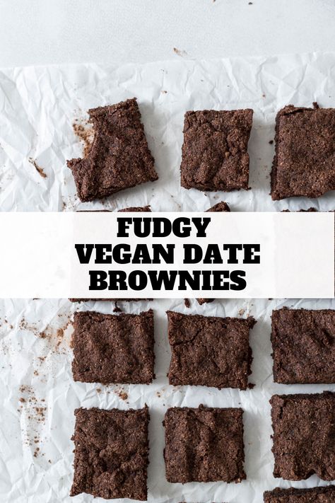 These Vegan Brownies are fudgy, and oh, so chocolatey! They are naturally sweetened with dates and are also gluten-free, dairy-free, and egg-free. These Fudgy Vegan Date Brownies are a healthier brownie option, without compromising flavor! Date Brownies, Cocoa Brownies, Cosmic Brownies, Apple Pie Bars, Vegan Brownies, Apple And Peanut Butter, Healthy Brownies, Healthy Vegan Desserts, Vegan Brownie