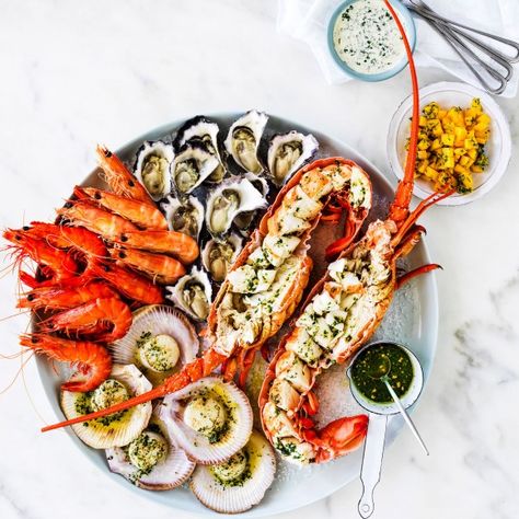 Collect this Easy As Aussie Seafood Platter recipe by Great Australian Seafood. MYFOODBOOK.COM.AU | MAKE FREE COOKBOOKS Bbq Seafood, Seafood Platter, Easy Seafood, Australian Food, Small Food Processor, Christmas Lunch, Salad Recipes For Dinner, Christmas Food Dinner, Xmas Food