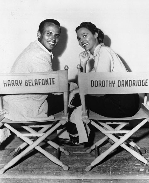 LIGHTS, CAMERA, ACTION | 1954 — Harry Belafonte and Dorothy Dandridge on the set of Carmen Jones See How They Run, Dorothy Dandridge, Harry Belafonte, Black Glamour, Turner Classic Movies, Black Actresses, Vintage Black Glamour, Black Actors, Black Hollywood