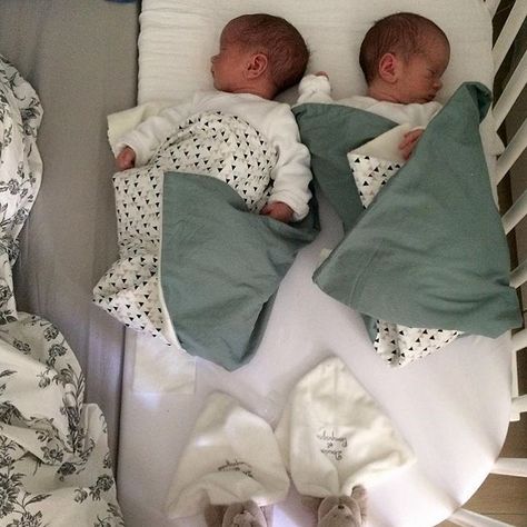 Co Sleeping With Twins, Twin Baby Beds, Twin Bassinet, Ocean Winter, Baby Bedside Sleeper, Twin Baby Rooms, Twin Cribs, Twins Nursery, Sleeping Twins