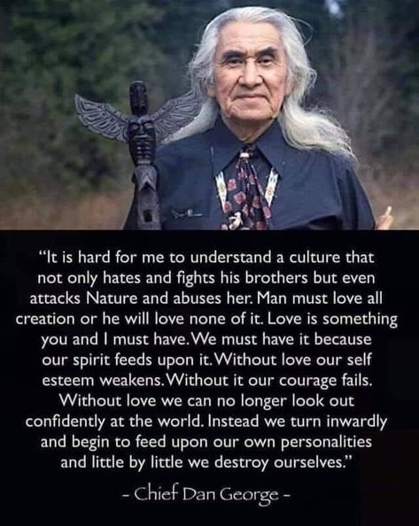 Chief Dan George, American Indian Quotes, Native American Proverb, Native American Spirituality, American Quotes, Indian Quotes, Native American Wisdom, Native American Quotes, Native American Heritage