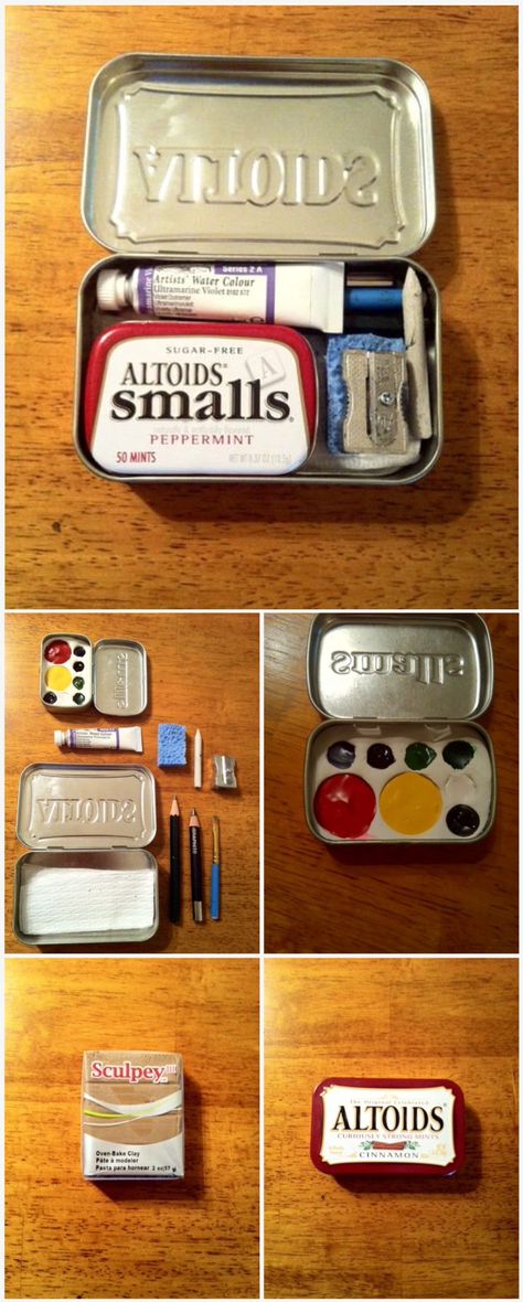 Altoid Paint Tins, Altoid Tin Paint Set, Alto Is Tin Crafts, Cute Small Crafts, Tin Painting Ideas, Altoid Tin Gifts, Altoids Tin Crafts, Altoids Box Ideas, Tin Projects