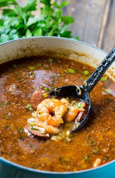 Seafood Gumbo Seafood Gumbo Recipe, Cajun Dishes, Cajun Creole Recipes, Seafood Gumbo, Gumbo Recipe, Louisiana Recipes, Cajun Cooking, Creole Recipes, Andouille