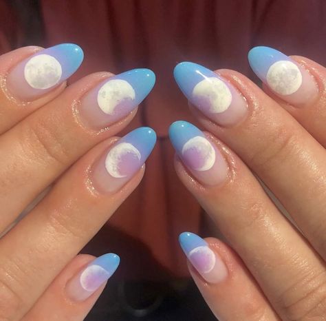 Tumblr Nails, Witchy Nails, Moon Nails, Nine Inch Nails, Nail Polish Trends, Creative Nail Designs, Nails Tumblr, Love Myself, Short Nail Designs