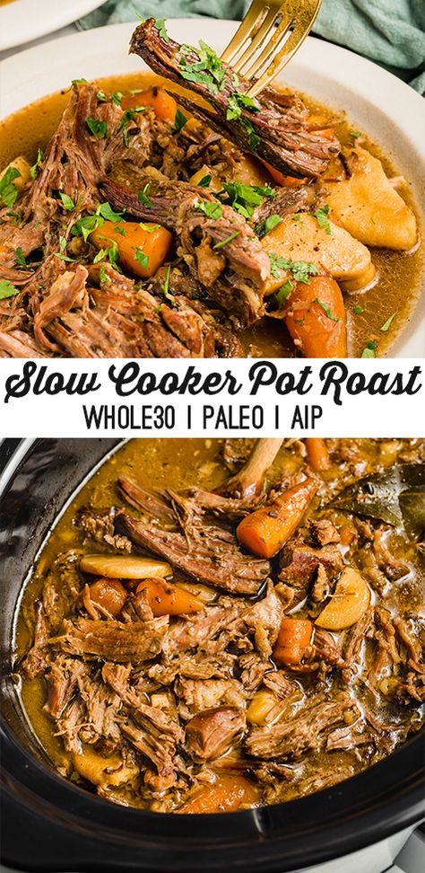 Whole 30 Roast Crock Pots, Grain Free Crockpot Recipes, Healthy Protein Crockpot Recipes, Aip Roast, Whole 30 Beef Recipes, Aip Crockpot Recipes, Whole 30 Slow Cooker Recipes, Aip Diet For Beginners, Ancestral Lifestyle