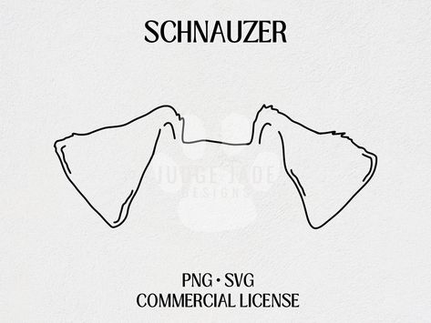 Miniature Schnauzer Outline Tattoo, Dog Ear Outline Tattoo Silhouettes, Schnauzer Line Art, Schnauzer Outline Tattoo, Schnauzer Ears Tattoo, Schnauzer Tattoo Minimalist, Mini Schnauzer Tattoo, Schnauzer Embroidery, Schnauzer Illustration