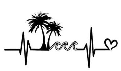 Seashell Tattoos, Life Stickers, Heartbeat Tattoo, Palm Tree Beach, Van Wall, Banner Drawing, Muster Tattoos, Palm Tree Tattoo, Beach Tattoo