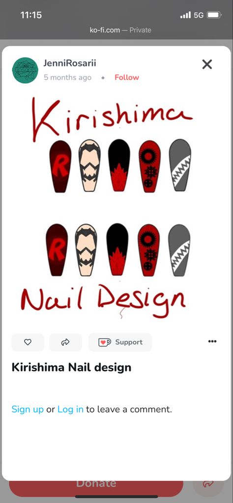 Kirishima Nails Art, My Hero Academia Nails Acrylic, Kirishima Nails, Mha Nail Designs, My Hero Academia Inspired Nails, My Hero Academia Nails, Mha Nails, Academia Nails, Nail Anime