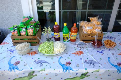 Tostiloco Bar Party Ideas, Diy Tostilocos Bar, Tostiloco Bar, Tostilocos Table Party Ideas, Tostilocos Bar, Cocomelon 2, Party Snack Table, Mexican Theme Baby Shower, Dinosaur Theme Birthday