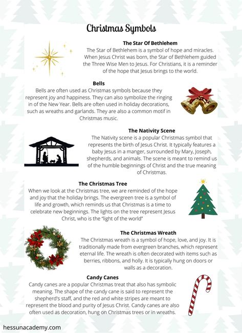 The Symbols Of Christmas Free Printable, Christian Christmas Symbols And Meanings, Christmas Symbols And Meanings For Kids, Meaning Of Christmas Symbols, Colors Of Christmas Meaning, History Of The Christmas Tree, Christmas Tree Symbolism, Christmas Devotional For Families, Story Of Christmas For Kids