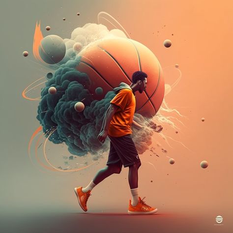 AI Art: Sports: Baskeball Art Anime Basket, Tech Art, Basketball Art, Futuristic Art, Sports Art, Sports Anime, Generative Art, Anime Style, Shirt Design