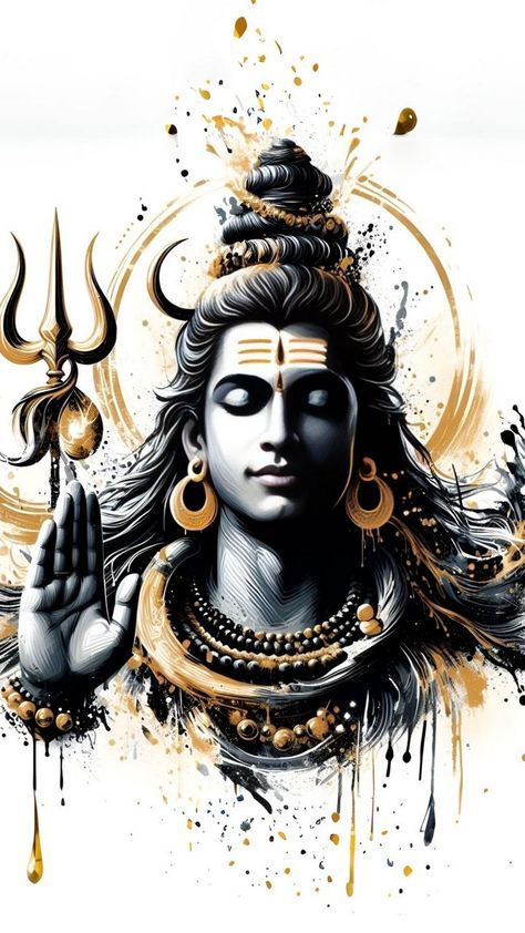 free wallpapers 4K shiva, god, hinduism, religion, black, gold, ai, art for mobile and desktop Shiva God, Shiva Sketch, Arte Yoga, Lord Rama Images, Shiva Tattoo Design, Work Music, Pictures Of Shiva, Shiva Tattoo, Shiva Parvati Images