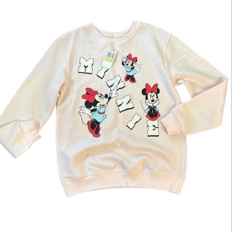 Pale Pink Disney Minnie Mouse Sweatshirt Size M Bnwt Msrp $49 Minnie Mouse Sweatshirt, Disney Tops, Pale Pink, Minnie Mouse, Womens Tops, Sweatshirts Hoodie, Disney, Sweatshirts, Pink