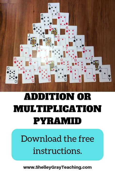 Pyramid Card, Math Fact Games, Math Card Games, Math Fluency, Multiplication Games, Math Games For Kids, Math Multiplication, Card Games For Kids, Math Intervention