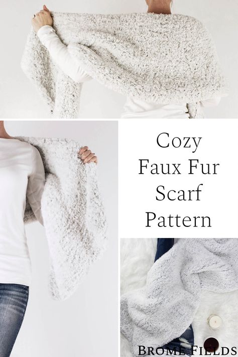 Faux Fur Yarn Knitting Patterns, Fur Yarn Knitting Patterns, Faux Fur Yarn Crochet Projects, Knitted Blanket Scarf Free Pattern, Faux Fur Yarn Crochet Patterns, Faux Fur Knitting Patterns, Crochet Faux Fur Patterns, Scarf Sewing Pattern, Faux Fur Shrug