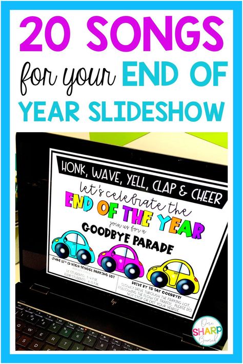 Are you looking for the best end of the year slideshow songs to incorporate into your end of year celebration. Today, I am sharing my top 20 end of the year songs that students will love. These kid-friendly songs are fun and heartfelt. These songs for end of year slideshow can be used for a variety of slides. Have a great end of the year party! Digital Memory Book, Slideshow Songs, End Of The Year Party, Student Gift Ideas, End Of The Year Celebration, Countdown Activities, Language Arts Centers, End Of The Year Activities, Student Picture