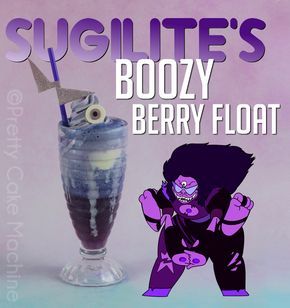 Recipe: (Steven Universe Dessert Series, Pt. 10) Sugilite’s Boozy Berry Float | Pretty Cake Machine Cookbook Organization, Make Your Own Cookbook, Kitchen Witch Recipes, Diy Cookbook, Cake Machine, Steven Universe Movie, Kids Cookbook, Geek Food, Pretty Cake