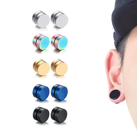 Magnetic Earrings For Men, Stars Shape, Faux Piercing, Fake Earrings, Unisex Earrings, Punk Earrings, Magnetic Earrings, Multicolor Earrings, Jewelry Men