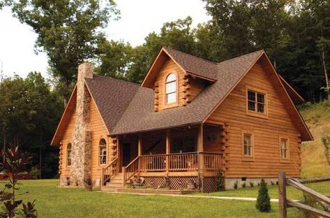 Doe Run Log Home Plan by North Fork Lumber & Log Homes Modern Log Home, Cabin Houses, Log Home Plan, Toddler Braids, Cabin Designs, Log Houses, Log Cabin Living, Log Home Plans, Small Log Cabin