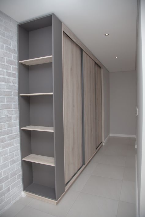 Grey Wood Bedroom Cupboard wardrobe Country Style sliding door mechanism hardware open shelf shelving display storage box White Brick Bedroom Wall stone white washed lime washed open floor space tiles sliding door garden view flush ceiling no cornice modern Country Style Living , 1015 on Schapejacht Langebaan Country Estate West Coast South Africa Architecture New House Construction Wardrobe Open Design, Grey And Wood Wardrobe, Grey White And Wood Bedroom, Stone Wardrobe Design, Grey Cupboards Bedroom, Wardrobe With Open Shelf, Grey Wardrobe Design, Bedroom Cupboards Modern, Open Shelf Bedroom