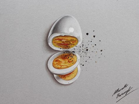 Hyperrealistic Drawings, Marcello Barenghi, Hyperrealistic Drawing, Hyper Realism, Colored Pencil Art Projects, Food Sketch, Watercolor Food, Object Drawing, Everyday Art