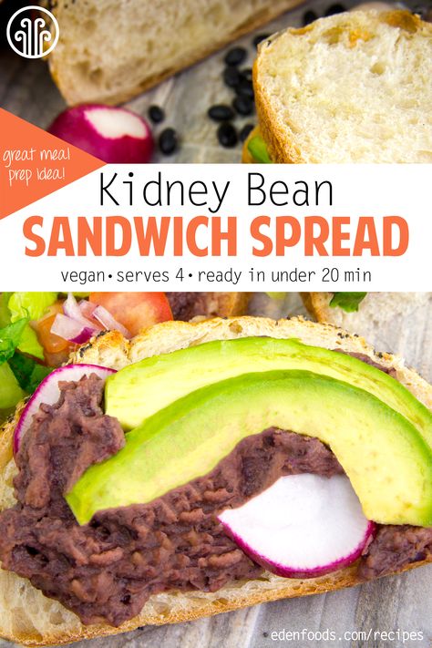 #Lunch #LunchIdeas #Sandwich #SandwichIdeas Bean Sandwich Spread, Bean Sandwich, Kidney Bean, Sandwich Spread, Kidney Beans, Lunch Time, Recipe Using, Health Food, Meal Prep