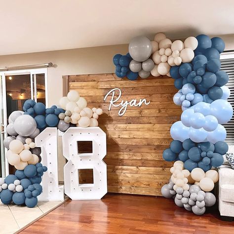 Baby Boy Background, Balloons Galore, Baby Boy Decorations, Photo Balloons, Dusk Blue, Yellow Balloons, Blue Balloon, Rainbow Balloons, Class Reunion