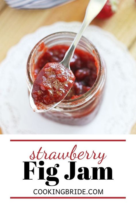 Strawberry Fig Jam, Strawberry Fig Preserves, Fig Ideas, Fig Jelly, Fig Preserves Recipe, Fig Preserves, Fig Jam Recipe, Recipe Strawberry, Strawberry Jam Recipe