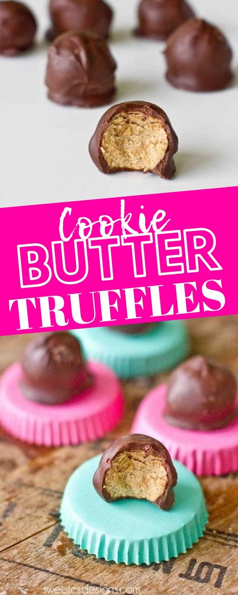 Easy Cookie Butter Truffles Recipe - dessert #dessert Cookie Butter Truffles Recipe, Cookie Crumb Truffles, Biscoff Cookie Butter Recipes, Madeline Christmas, Cookie Butter Truffles, Decorative Desserts, Truffle Recipe Easy, Valentine Sweets, Viral Recipes