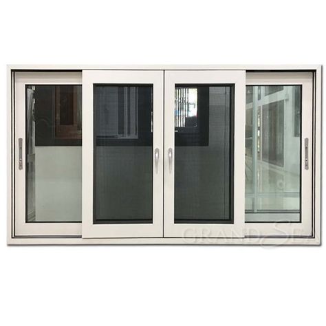 Thermal break aluminum sliding window used thermal break aluminum alloy do the windows frame, and double insulation glazed for windows glass. The heavy duty frame can do big size and make 4 panel sliding design. Also the added strong mosquito net can anti-insect and burglar proof. Classic Window Design, Aluminum Windows Design, Sliding Window Design, Sliding Glass Windows, Glass Window Design, Aluminum House, Modern Window Design, Window Glass Design, Roof Truss Design