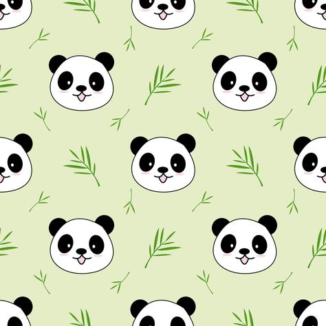 Cute Panda Seamless Pattern Background, Cartoon Panda Bears Vector illustration, Creative kids for fabric, wrapping, textile, wallpaper, apparel. Cartoon Seamless Pattern, Panda Background, Repeating Pattern Design, Fabric Wrapping, Background Cartoon, Panda Pattern, Textile Wallpaper, Panda Lindo, Bear Vector