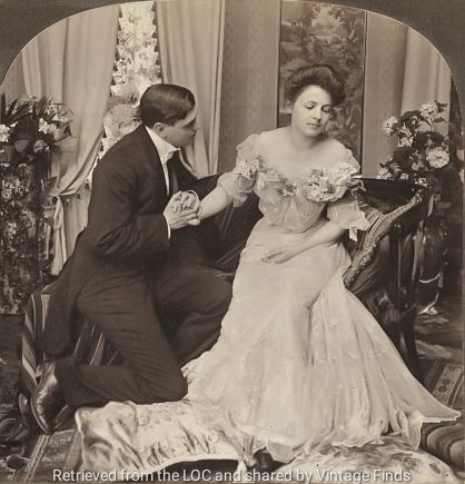 Man Proposing, The Proposal, Best Girl, Victorian Wedding, House Of Windsor, Dorian Gray, Edwardian Era, Edwardian Fashion, Library Of Congress