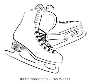 Sketch of the figured skates. Figure Skating Tattoo, Skating Tattoo, Fam Tattoo, Ice Skate Drawing, Skate Tattoo, Rose Tattoo Forearm, Blade Tattoo, Horse Canvas Painting, Sketches Of People