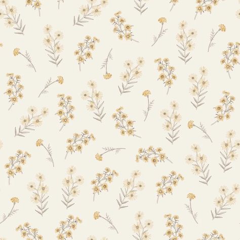 Lottie - Yellow Floral Peel and Stick Wallpaper Vintage Wallpaper Nursery, Peel And Stick Wallpaper Vintage, Vintage Wallpaper Accent Wall, Lottie Wallpaper, Tiny Floral Wallpaper, Yellow Flower Nursery, Yellow Floral Nursery, Yellow Vintage Wallpaper, Yellow Flowers Wallpaper