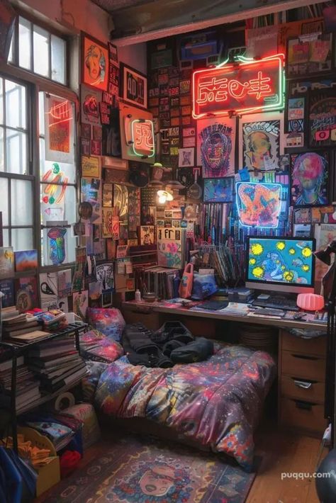 Messy College Dorm Aesthetic, Messy Room Aesthetic, Chaotic Room Aesthetic, Apartment Ideas Living Room, Green Cabin, Future Bedroom, Sage Green Bedroom, Chill Room, Retro Room