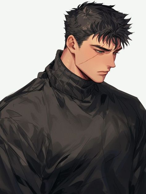 Berserk Guts Fanart, Older Man Art, Guts Fanart, Character Inspiration Male, Cool Anime Guys, Anime Hair, Guy Drawing, Character Design Male, Boy Art