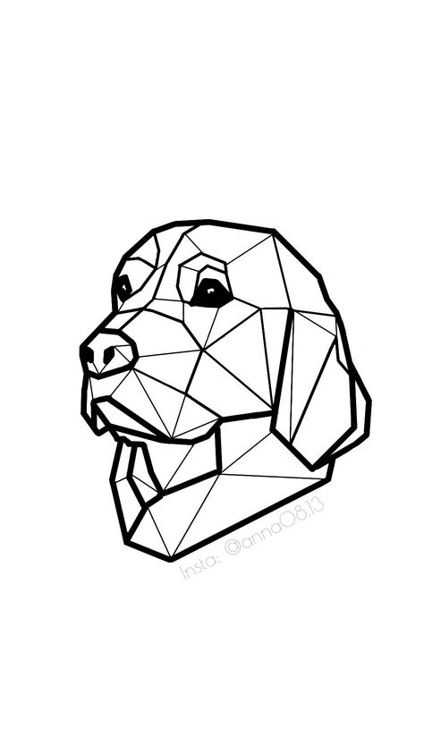 Tatoo Dog, 3d Tiskárna, Geometric Art Animal, Drukarka 3d, Geometric Dog, Polygon Art, Geometric Shapes Art, Geometric Design Art, Stick Art