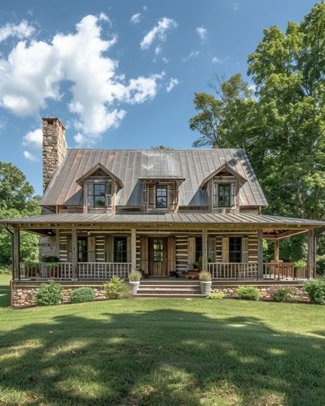 Country Brick Homes, Brick Homes, Wraparound Porch, Traditional Farmhouse, Brick House, Rustic Farmhouse, Maine, Porch, Farmhouse