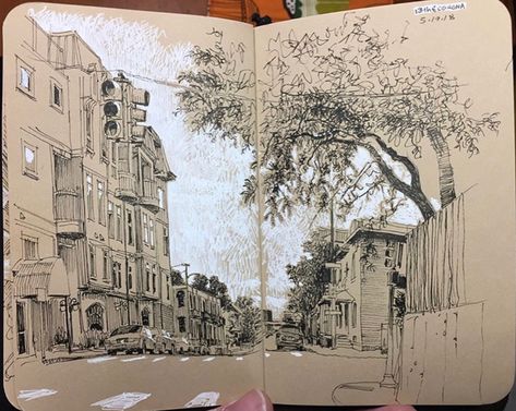 Architecture Drawing Sketchbooks, A Level Art Sketchbook, Architecture Sketchbook, Fineliner Pens, Perspective Art, Architecture Drawing Art, Architecture Painting, 수채화 그림, Toned Paper