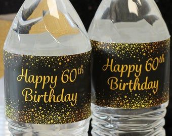 60th birthday party decorations | Etsy Black And Gold Birthday Party, Gold Party Favors, Black And Gold Birthday, 90th Birthday Decorations, Gold Birthday Party Decorations, Gold Birthday Decorations, Birthday Party Table Decorations, Happy 90th Birthday, 30th Birthday Decorations