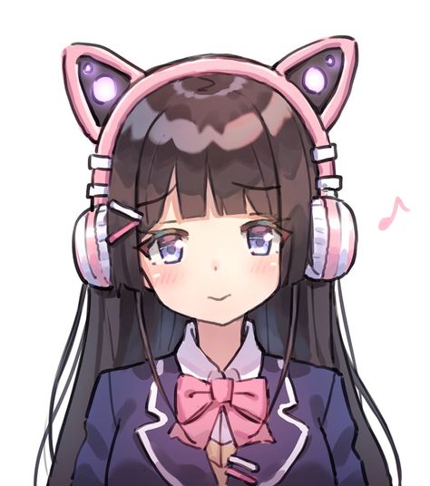 Cat headphones Headphones Anime, Anime Cat Ears, Headphones Drawing, Cat Headphones, Cool Technology Gadgets, Cute Animals To Draw, Girl With Headphones, Cute Headphones, Chibi Cat