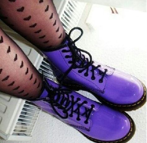 Purple. Purple Doc Martens, Galaxy Converse, Galaxy Vans, Amity Blight, Wearing Purple, Mode Grunge, Tokyo Street Fashion, Stephanie Brown, Le Happy